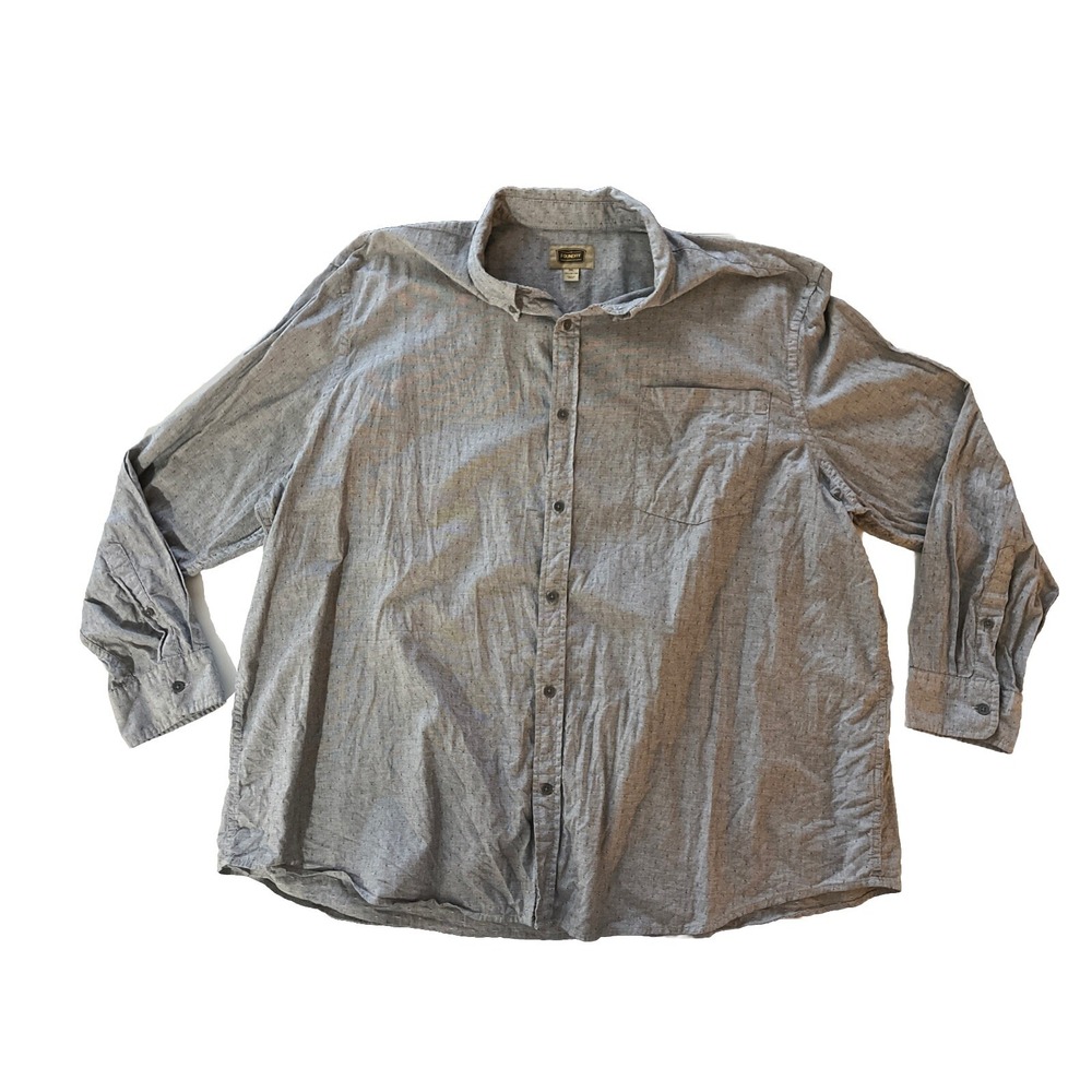 Men's Foundry Supply Co Long-Sleeve Button Up Shirt - Size 3XL, Gray Dot Pattern